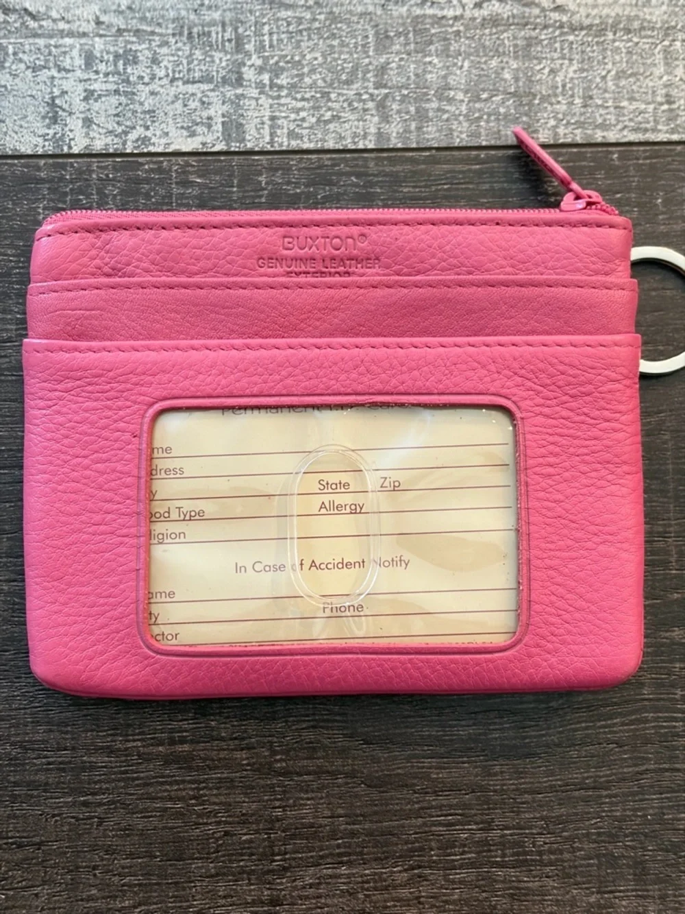 Buxton Pink Leather RFID Wallet & Card Holder Set